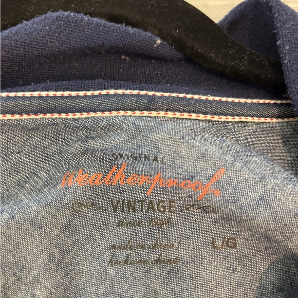 Men's Navy Blue Quilted Sweater - Weatherproof - Picture 3 of 6